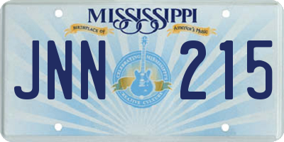 MS license plate JNN215