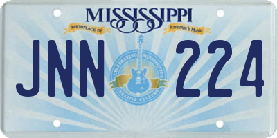 MS license plate JNN224