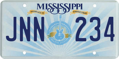 MS license plate JNN234