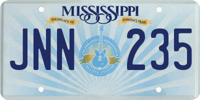 MS license plate JNN235
