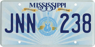 MS license plate JNN238