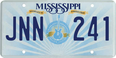 MS license plate JNN241
