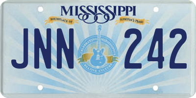 MS license plate JNN242
