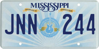 MS license plate JNN244