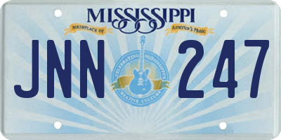 MS license plate JNN247