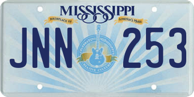 MS license plate JNN253