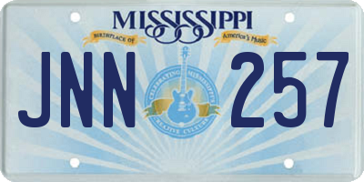 MS license plate JNN257
