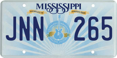 MS license plate JNN265