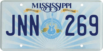 MS license plate JNN269