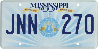 MS license plate JNN270