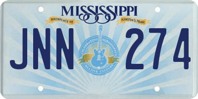 MS license plate JNN274