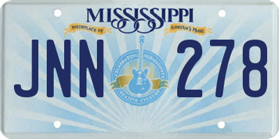 MS license plate JNN278