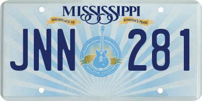 MS license plate JNN281