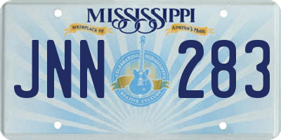 MS license plate JNN283