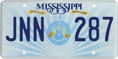 MS license plate JNN287