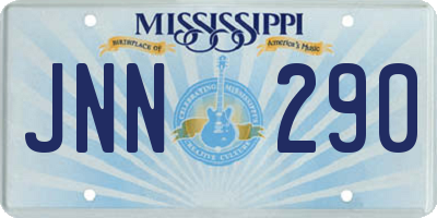 MS license plate JNN290