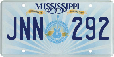 MS license plate JNN292