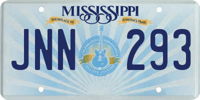 MS license plate JNN293