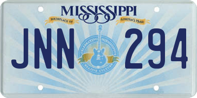 MS license plate JNN294