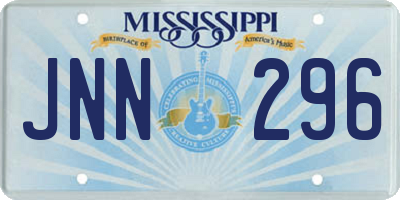 MS license plate JNN296