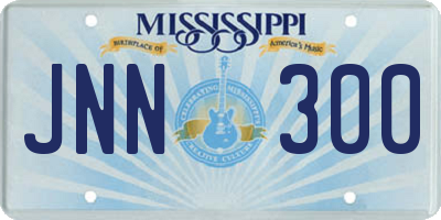 MS license plate JNN300