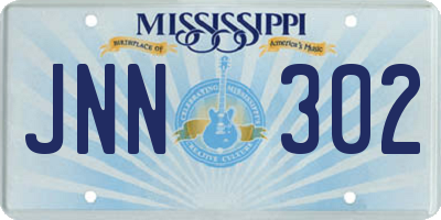 MS license plate JNN302