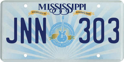 MS license plate JNN303