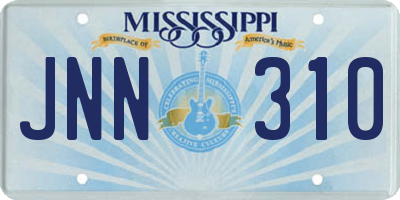 MS license plate JNN310
