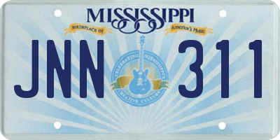 MS license plate JNN311