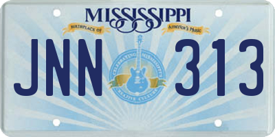 MS license plate JNN313