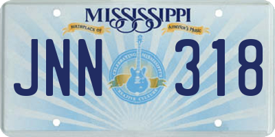 MS license plate JNN318