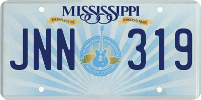MS license plate JNN319