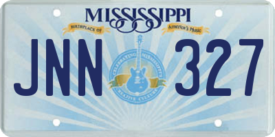 MS license plate JNN327