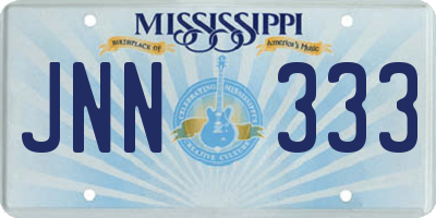 MS license plate JNN333