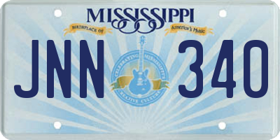 MS license plate JNN340
