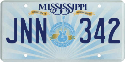 MS license plate JNN342
