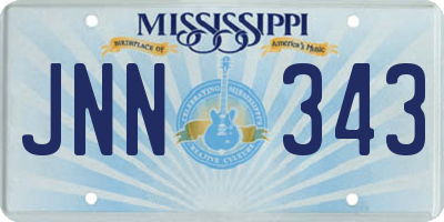 MS license plate JNN343