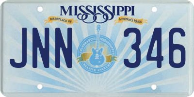 MS license plate JNN346