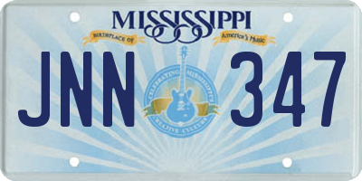 MS license plate JNN347