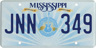 MS license plate JNN349