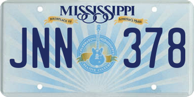 MS license plate JNN378