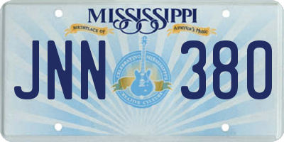 MS license plate JNN380