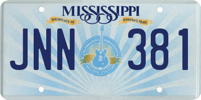 MS license plate JNN381