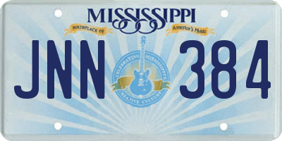 MS license plate JNN384