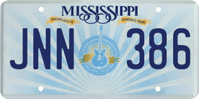 MS license plate JNN386