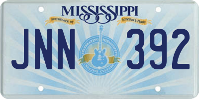 MS license plate JNN392