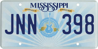 MS license plate JNN398
