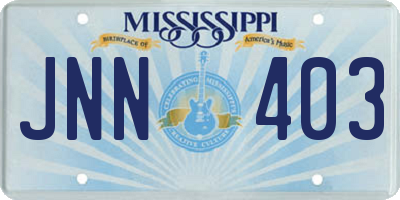 MS license plate JNN403