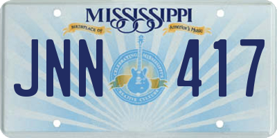 MS license plate JNN417