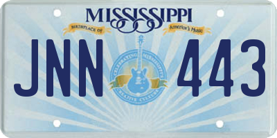 MS license plate JNN443